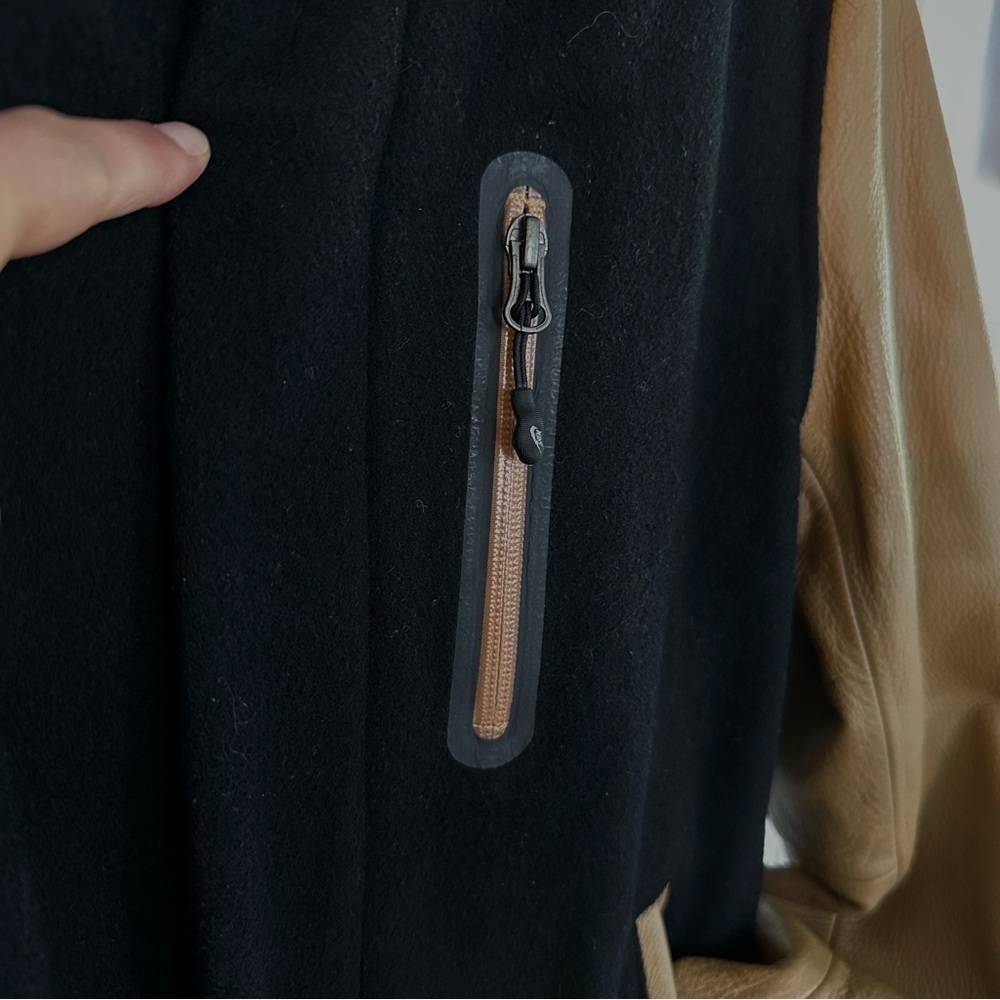 Nike Tech NSW Rare Destroyer Bomber Leather/Wool Varsity Jacket size M EUC - Picture 5 of 16